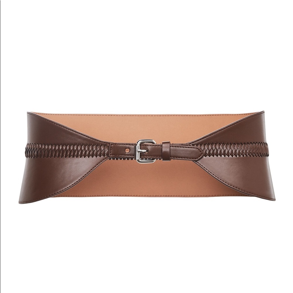 Mahogany faux leather belt